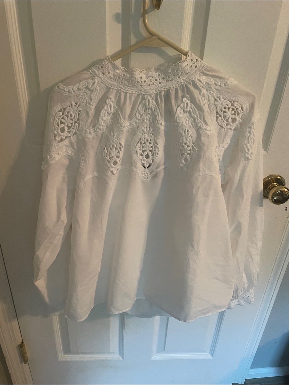 Sanctuary Embroidered and Lace 100% Cotton L/S Blouse